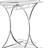 BM160282 Captivating Serving Cart With 2 Frosted Glass Shelves, Silver
