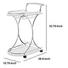 BM160282 Captivating Serving Cart With 2 Frosted Glass Shelves, Silver