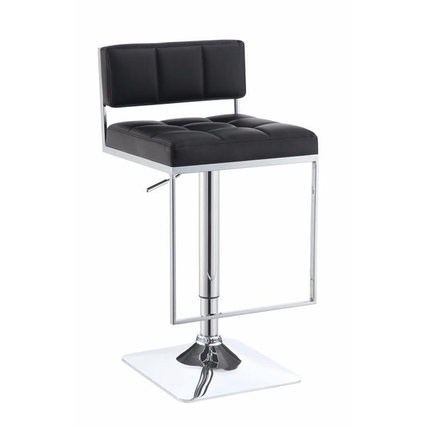 BM160763 Adjustable Contemporary Metal Bar Stool, Black & Silver