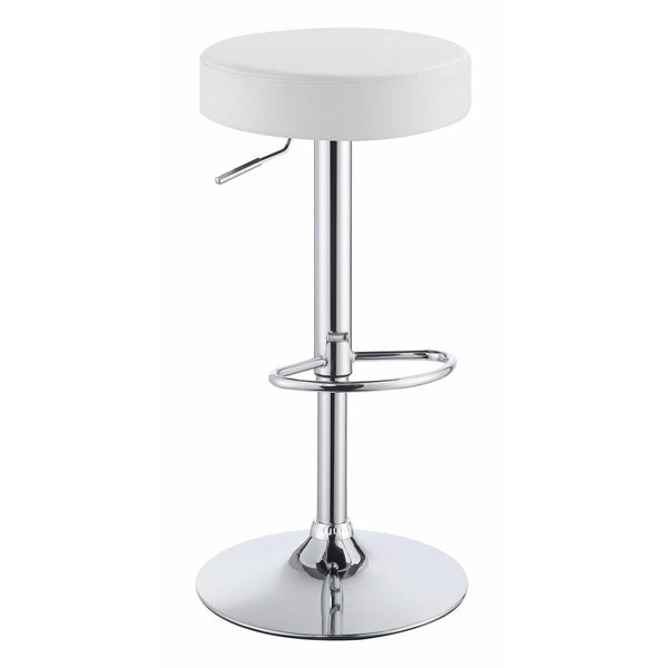 BM160830 Classy Backless Adjustable Height Bar Stool, White