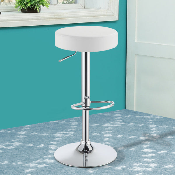 BM160830 Classy Backless Adjustable Height Bar Stool, White