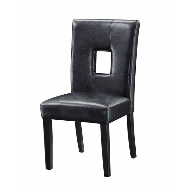 BM160857 Contemporary Dining Side Chair with Upholstered Seat and Back, Black, Set of 2