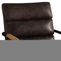 Metal & Leather Executive Office Chair, Antique Brown - BM163561