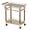 BM163645 Alluring Serving Cart, Golden Plated & Clear Glass