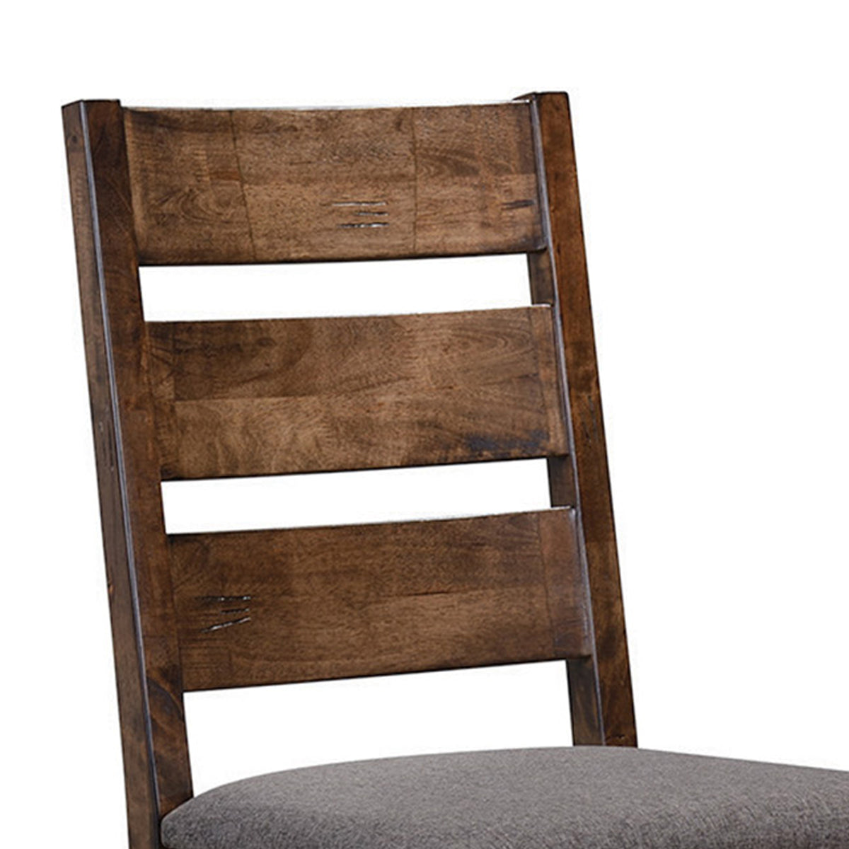 Wooden Ladder Back Dining Chair, Gray & Brown, Set of 2 - BM163718