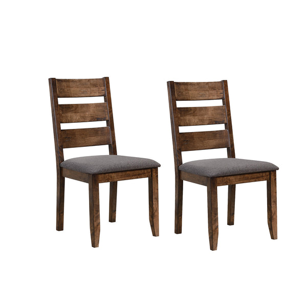 Wooden Ladder Back Dining Chair, Gray & Brown, Set of 2 - BM163718