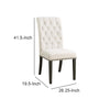 BM163742 Chic Wooden Dining Side Chair, Beige, Set of 2