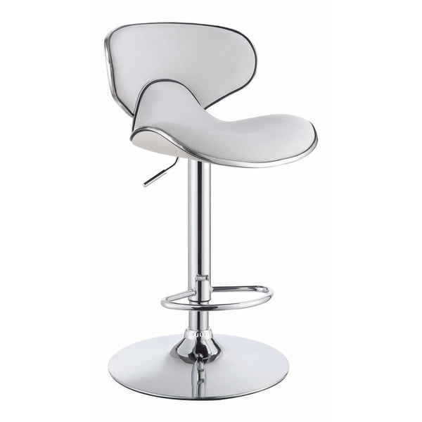 BM163753 Modern Scooped Swivel Adjustable Bar Stool, White ,Set of 2