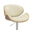 BM163783 Adjustable Bar Height Stool, Cream & Walnut