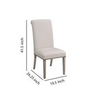 Rolled Back Parson Dining Chair, Beige, Set of 2 - BM163804