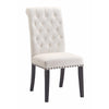 BM163805 Wooden Dining Side Chair, Cream & Black, Set of 2