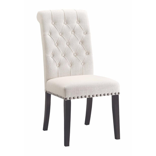 BM163805 Wooden Dining Side Chair, Cream & Black, Set of 2