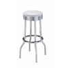 BM163822 Metal Retro Ribbed Bar stool, Silver ,Set of 2