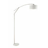 Contemporary Over Arching Metal Floor Lamp, White And Silver  - BM163930