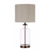 Glass Jar Shaped Metal Table Lamp, Bronze And Clear  - BM163994