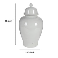 Ceramic Ginger Jar With Lid, Off White - BM165658