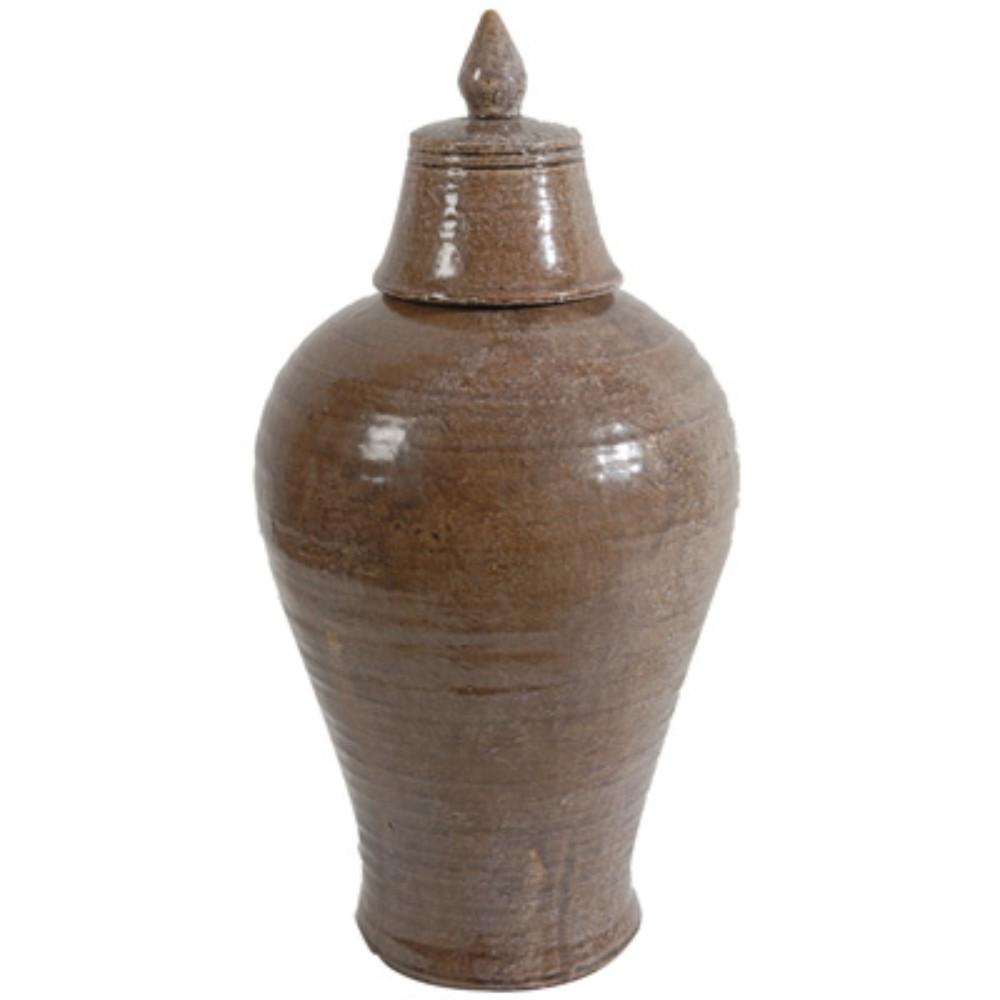 Ceramic Lidded Jar, Brown - BM165760