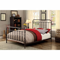 Metal Queen Size Platform Bed with Headboard & Footboard, Deep Bronze - BM165986