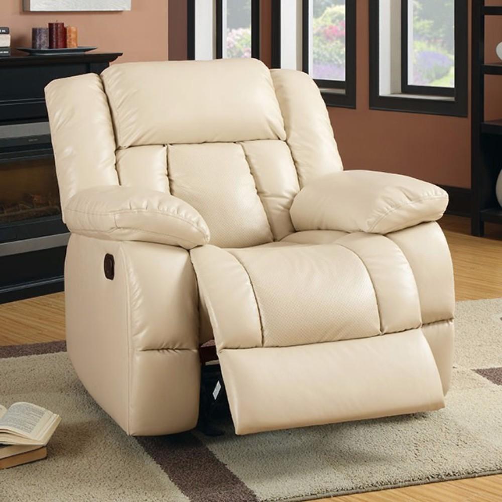 BM166024 Leather Glider Recliner, Ivory