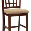 Wooden Counter Height Chair, Dark Brown & Cream, Set of 2 - BM166589