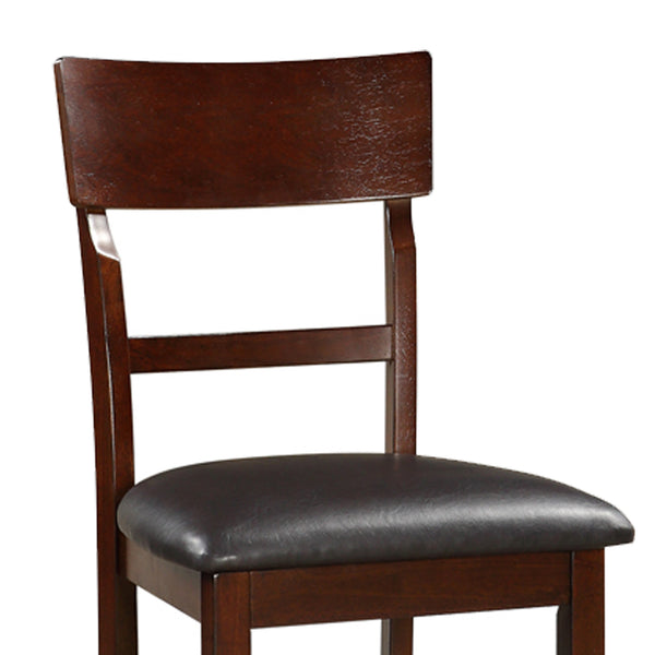 Wooden Counter Height Chair, Dark Brown, Set of 2 - BM166590