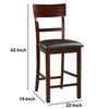 Wooden Counter Height Chair, Dark Brown, Set of 2 - BM166590