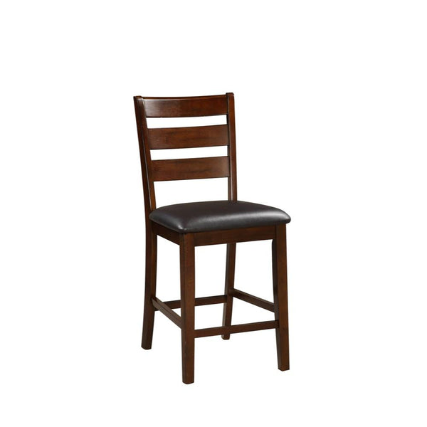 BM166592 Wooden Counter Height Armless Chair, Walnut brown, Set of 2
