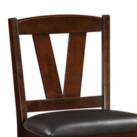 Rubber Wood Counter Height Armless Chair, Dark Walnut brown, Set of 2 - BM166593