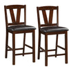 Rubber Wood Counter Height Armless Chair, Dark Walnut brown, Set of 2 - BM166593