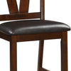 Rubber Wood Counter Height Armless Chair, Dark Walnut brown, Set of 2 - BM166593