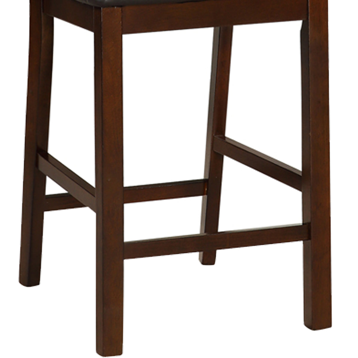 Rubber Wood Counter Height Armless Chair, Dark Walnut brown, Set of 2 - BM166593