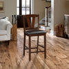 Rubber Wood Counter Height Armless Chair, Dark Walnut brown, Set of 2 - BM166593