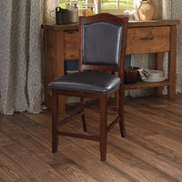 Wooden Armless High Chair, Espresso Brown & Black, Set of 2 - BM166594