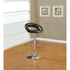 BM166613 Metal Base Bar Stool With Faux Leather Seat Black & Silver Set of 2