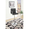 Chair Style Barstool With Faux Leather Seat And Gas Lift Black And Silver Set of 2 - BM166617
