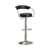 BM166619 Round Seat Bar Stool With Gas Lift Black and Silver Set of 2