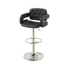 BM166621 Chair Style Barstool With Tufted Seat And Back Black And Silver