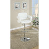 BM166622 Chair Style Barstool With Tufted Seat And Back White And Silver