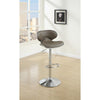 BM166623 Modish Bar Stool With Gas Lift Espresso Brown And Silver Set of 2