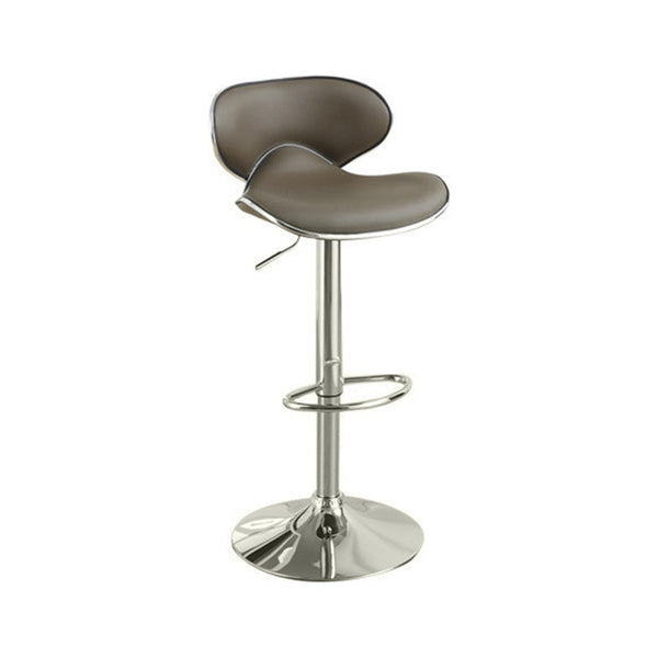BM166623 Modish Bar Stool With Gas Lift Espresso Brown And Silver Set of 2