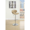 BM166624 Modish Bar Stool With Gas Lift Brown And Silver Set of 2