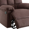 BM166718 Plush Cushioned Recliner With Tufted Back And Roll Arms In Brown