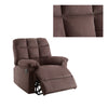 BM166718 Plush Cushioned Recliner With Tufted Back And Roll Arms In Brown