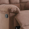 BM166720 Plush Cushioned Recliner With Tufted Back And Roll Arms In Saddle Brown