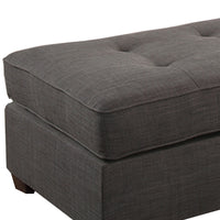 Cocktail Ottoman In Dark Gray Dorris Fabric - BM166751