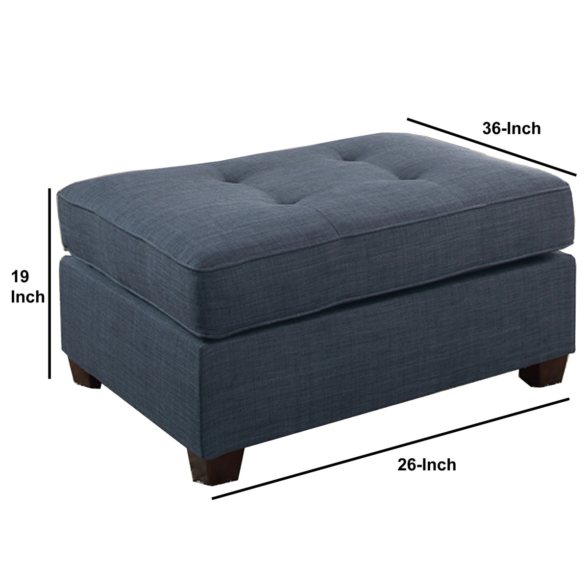 Cocktail Ottoman In Blue Dorris Fabric - BM166752