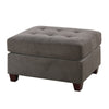 Cocktail Ottoman In Charcoal Gray Waffle Suede Fabric - BM166753