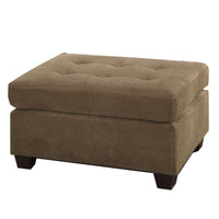 BM166754 Cocktail Ottoman In Light Brown Waffle Suede Fabric