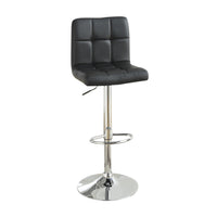 BM167105 Armless Chair Style Bar Stool With Gas Lift Black And Silver Set of 2