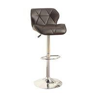 BM167115 Barstool with Gaslight In Tufted Leather Dark Brown Set of 2